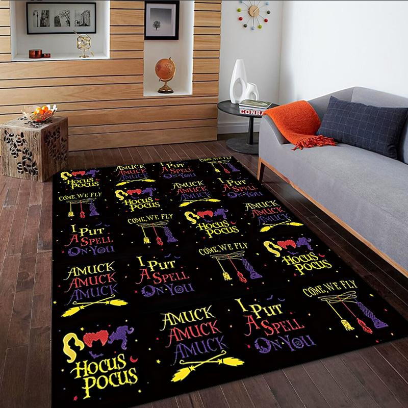 Halloween Horror Witch Carpet, Kitchen Rugs, Yoga Mat, Non-Slip Mats, Rug for Bathroom, Living Room Bedroom, Camping Rugs Christmas Gift
