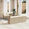 8-piece Garden Sofa Set with Beige Poly Rattan Cushions, 2-seater Garden Sofa with Storage and Cushions In 3356964