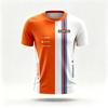 Herren Martini Racing Trikot Orange Weiß Zweifarbig Vertikale Streifen Kurzarm Motorsport Fan Shirt Familien-Partnerlook Kleidung