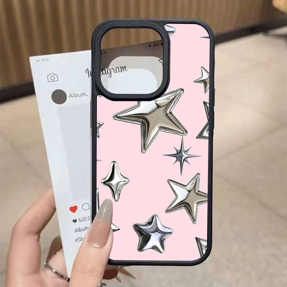 

Уникальная летняя дофаминовая пятиконечная звезда Для iPhone 17 16 Pro Max Air 13 12 Mini 14 15 Plus 11 Задняя крышка из ПК+ТПУ iphone 15 plus