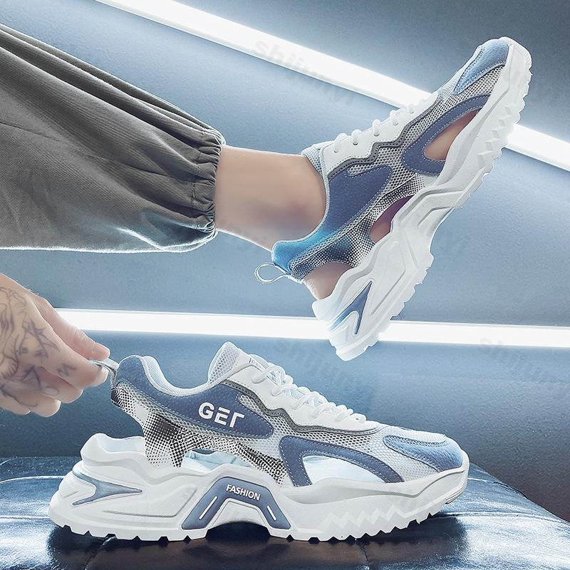 Fashion Men Sandals Mesh Breathable Shoes Men's Comfortable Non-slip Trendy Casual Sandals 2025 New Hollow Men's Sneakers Sandal