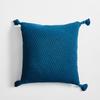 Neue Geometrische Gestrickte Kissenhülle Vintage Grau Kissen Elfenbein Quasten 45cm*45cm Weiche Heimdeko Kissenbezug