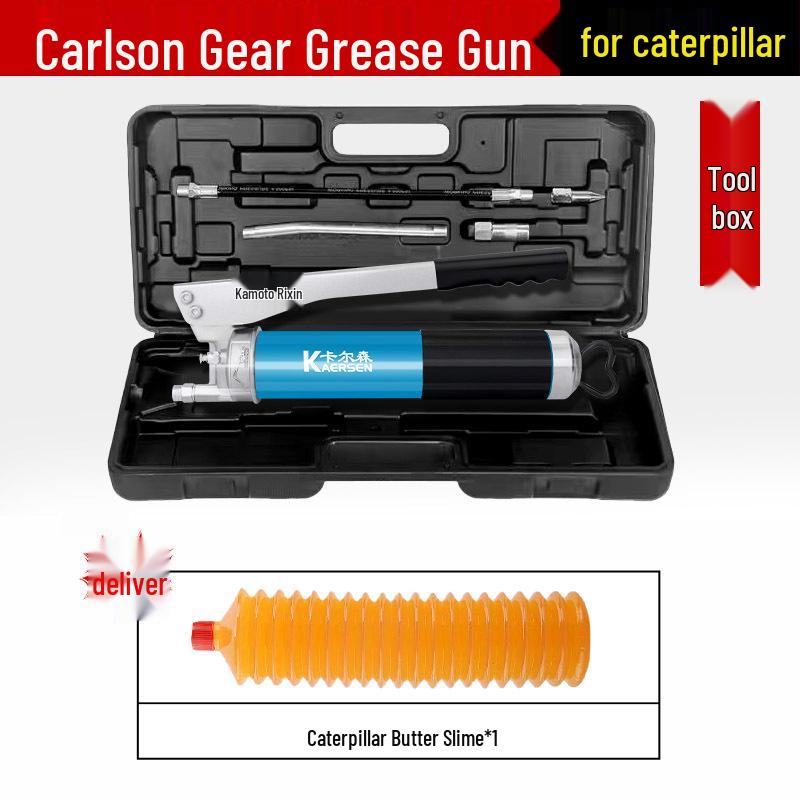 Caterpillar Dual-Use Manual High-Pressure Grease Gun with Four-Gear Locking Pliers and Flat Head