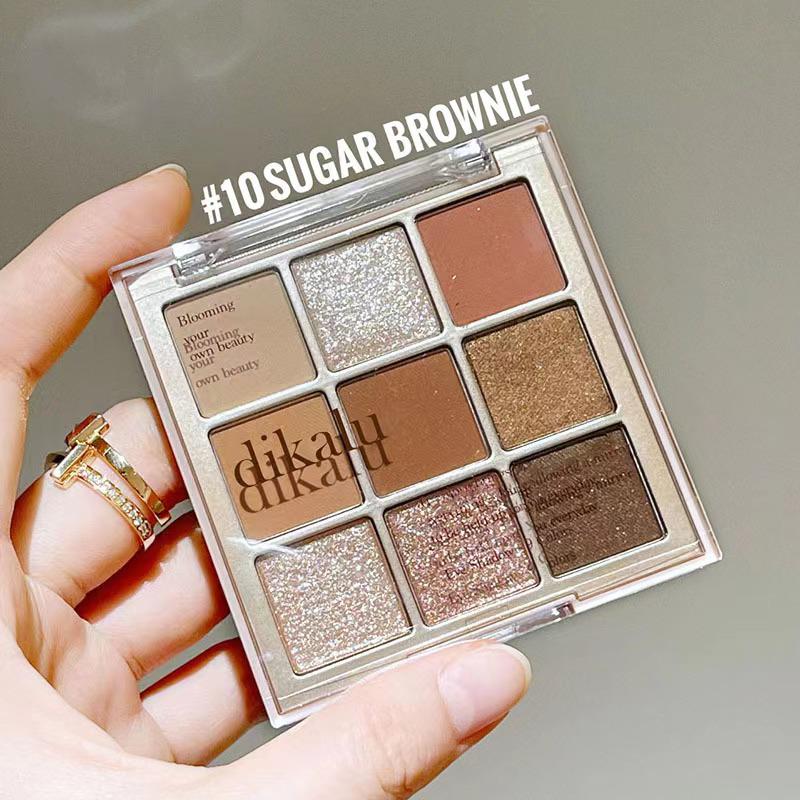 DIKALU Nine-Color Oatmeal Nude Matte Eyeshadow Palette - Earth Tone Autumn Collection