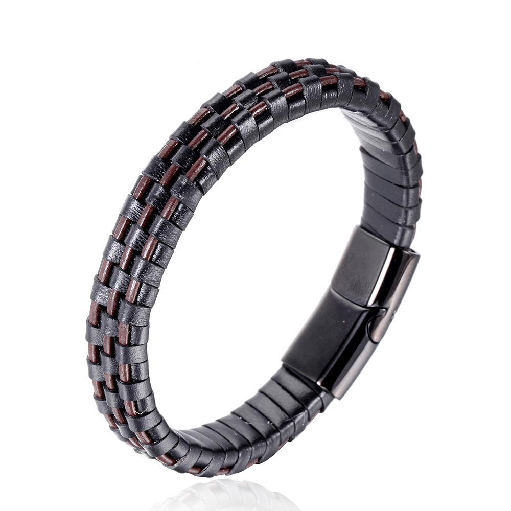 Korean version of fashion fashion jewelry, men's bracelets, leather rope woven bracelets