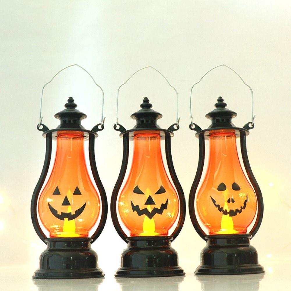 Light Hanging Ghost Lantern Expression Small Oil Lamp Creative LED Pumpkin Lantern  Children Gift