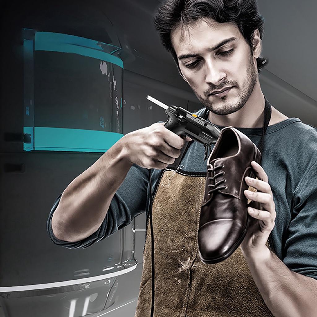 3,6 V Lithium-Ionen-Heißklebepistole mit 100/40/10 Stück 7 mm Sticks, kabellose Transplantatreparatur-Heißklebepistole, pneumatische Heim-Heimwerkerpistole