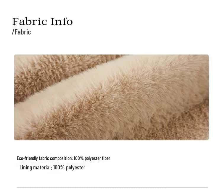 Women's Winter Rex Rabbit Fur Coat - Warm, Fleece-lined, Thickened, Korean-Style Petite