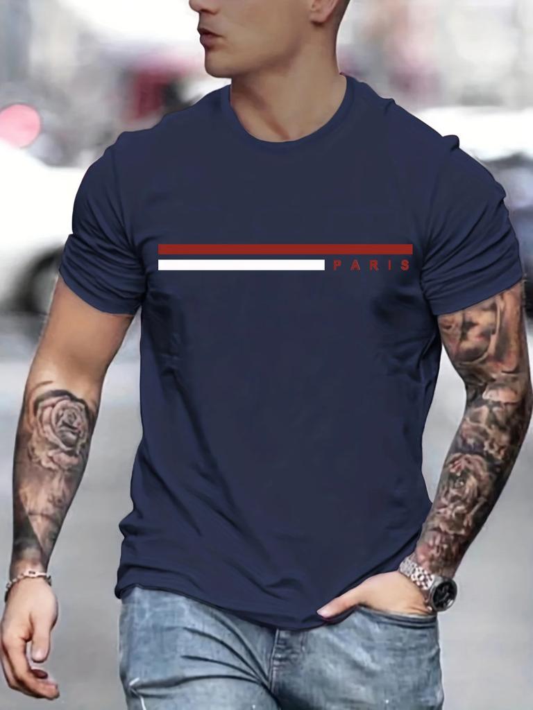 Man short sleeve T-shirt Letter Print Round Neck Breathable Streetwear Oversized Tee Casual Fashion High quality Clothing
