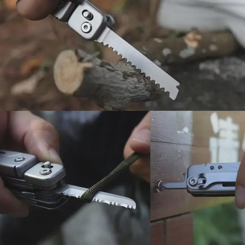 Tragbares multifunktionales Klappmesser und Schere zur Selbstverteidigung und zum Camping