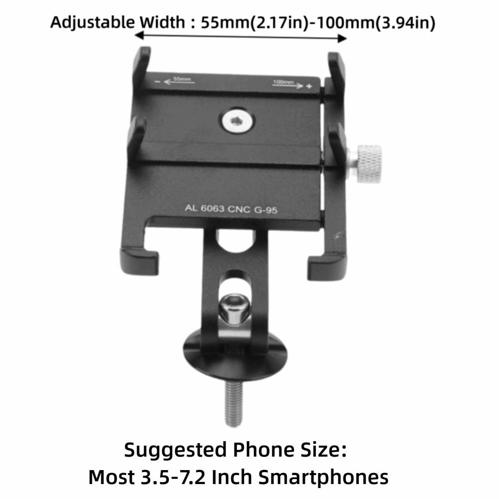 Black Handlebar Phone Holder Aluminum Alloy Stem Cap Center Phone Holder Long Distance Cycling