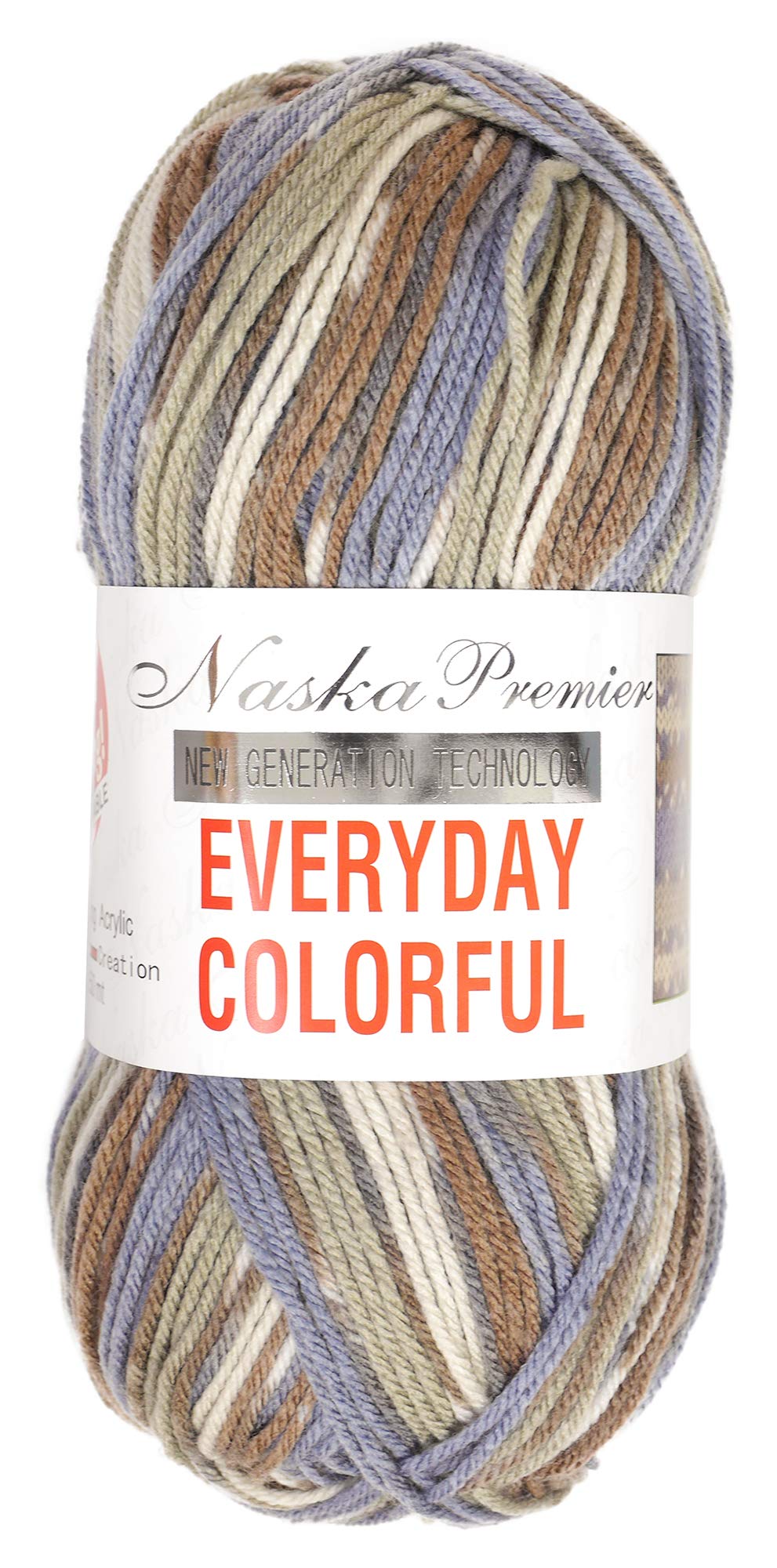 

NASKA Everyday Colorful Пряжа средней толщины Серая 100г 250м Набор из 5 мотков Кол.320 Примерно. N-57