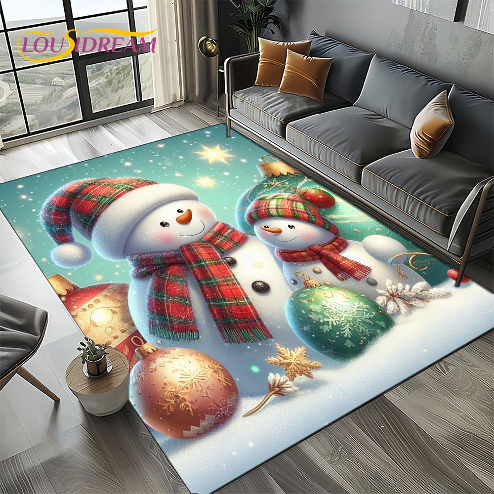 2025 Merry Christmas Tree Santa Claus,New Year Fairy Tale Gift Carpet Rug for Home Bedroom Sofa Doormat Decor,Non-slip Floor Mat
