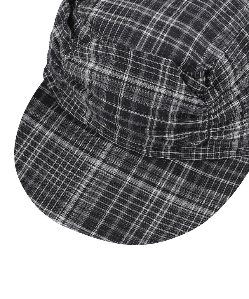 BAUF Asymmetrical Shirred Cap [Black Check]