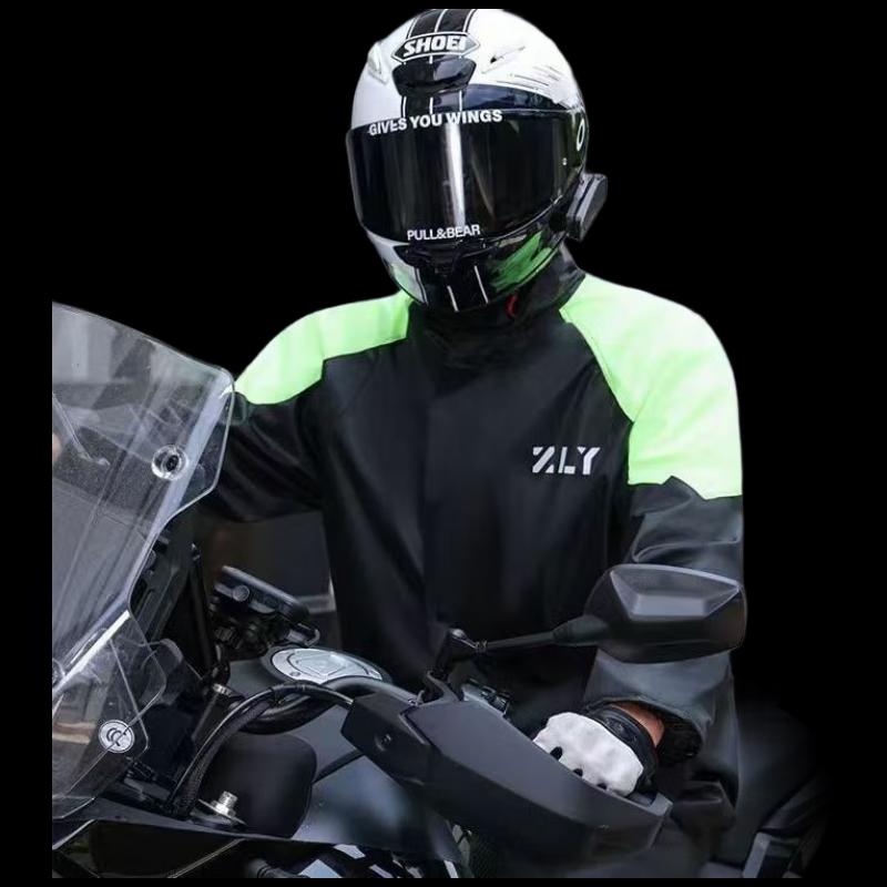 AIOSC Adult Green Black Two-Piece Rain Suit