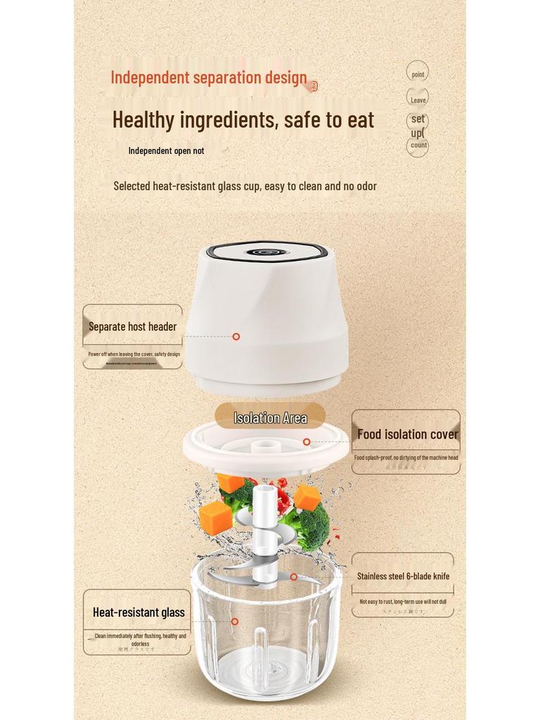 Rechargeable Electric Mini Garlic Press & Chopper