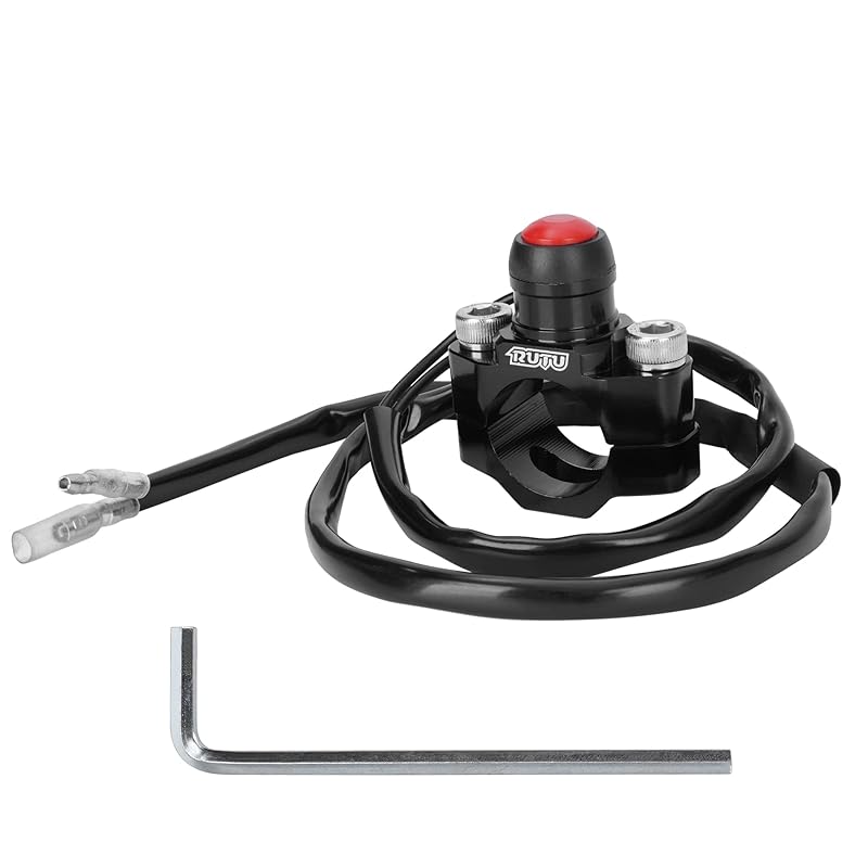 RUTU CNC Universal Motorcycle Engine Stop Start Kill Switch Button With Mounting Backplate For KLX450 KLX250 KLX110 CR125 CRF250 CRF450 XR250