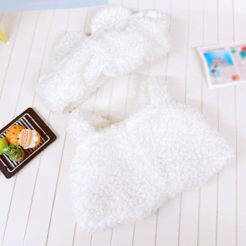 Bear Ear Headband & Overalls Set for Stuffed Animals (20cm) [Used]