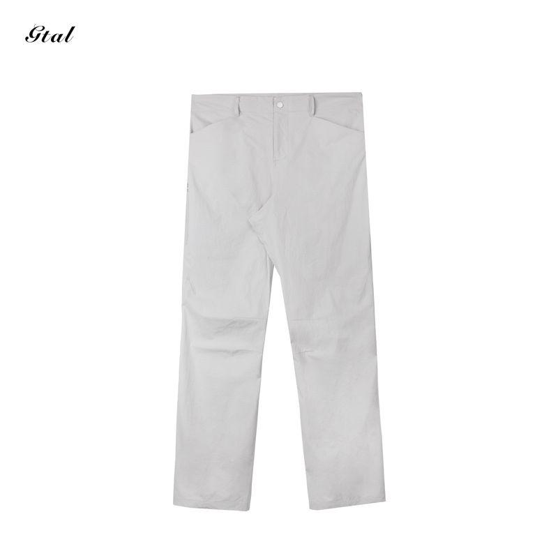 

Gtal American-Style Full Laser Punching Casual Pants Plaid Cool Anti-Pilling Breathable Summer Commute Straight-Leg Trousers Ivory White 2XL