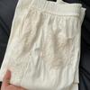 Lace Wide-Leg Pants for Women - Summer Thin High-Waisted Casual Chinese Style White Ice Silk Cooling Trousers