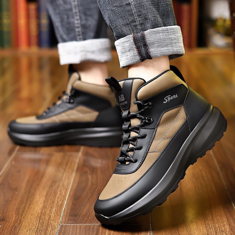 New Leather Sneakers Comfortable Men's Basic Boots Outdoor Male Hiking Shoes Treking Footwear Luxury Brand Winter Snow Boots