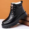 Fashion 2025 Autumn Winter Warm Cotton Shoes for Men Fashion Casual New Designer Snow Boots Male Black Lace Platform Leather Boots Man