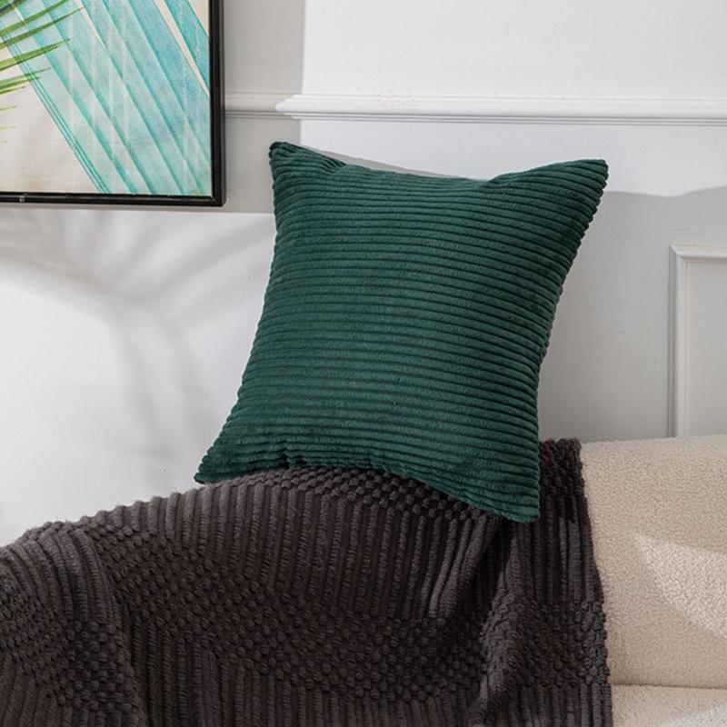 Housse de coussin décorative 45 x 45 cm en tissu côtelé avec ouverture dissimulée pour lit Chaise Siège de fenêtre Style
