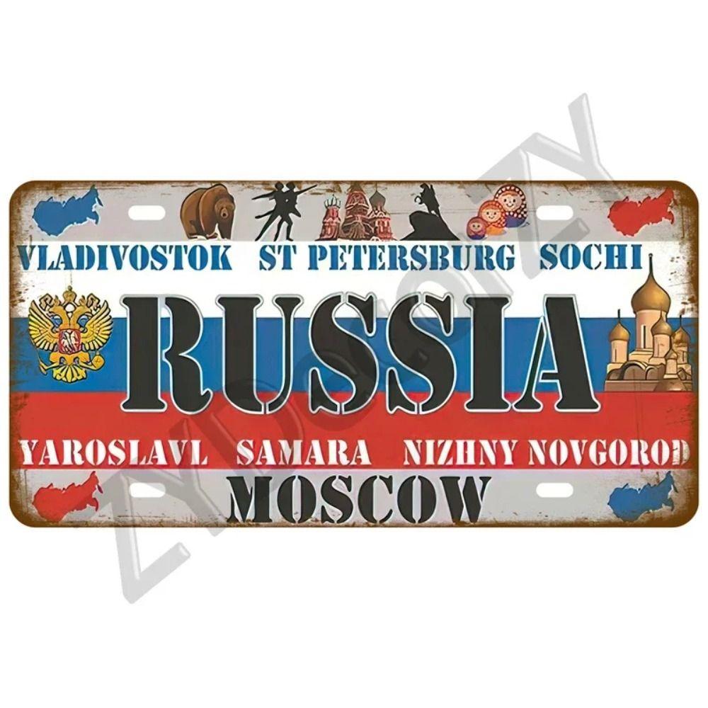 Retro Metal Tin Sign - Country License Plate for Home Bar Garage Man Cave Wall Decor