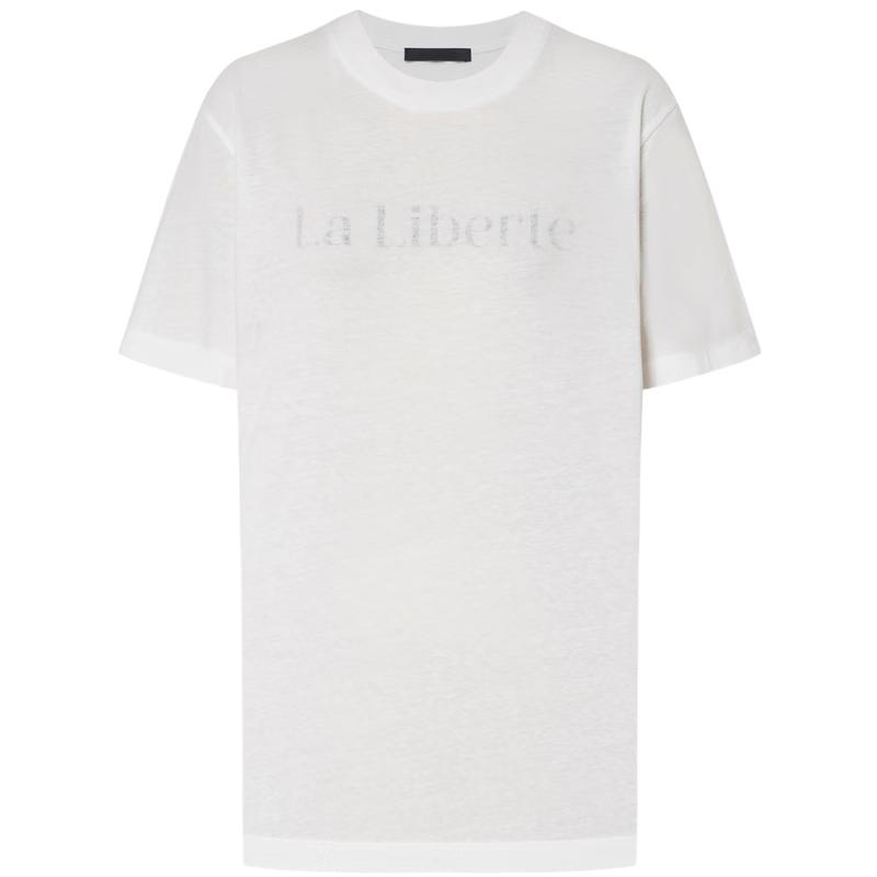 

MO&Co. NOIR Series Frayed Letter Print T-Shirt M