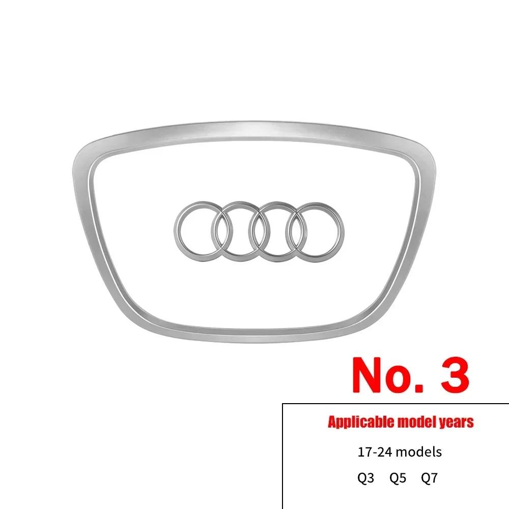 For Audi  A3 A4 B8 8P B9 8V A5 A6 C7 A7 Q3 Q5 Q7 Automobile Steering Wheel Logo Bright Frame Strip Electroplated Emblem