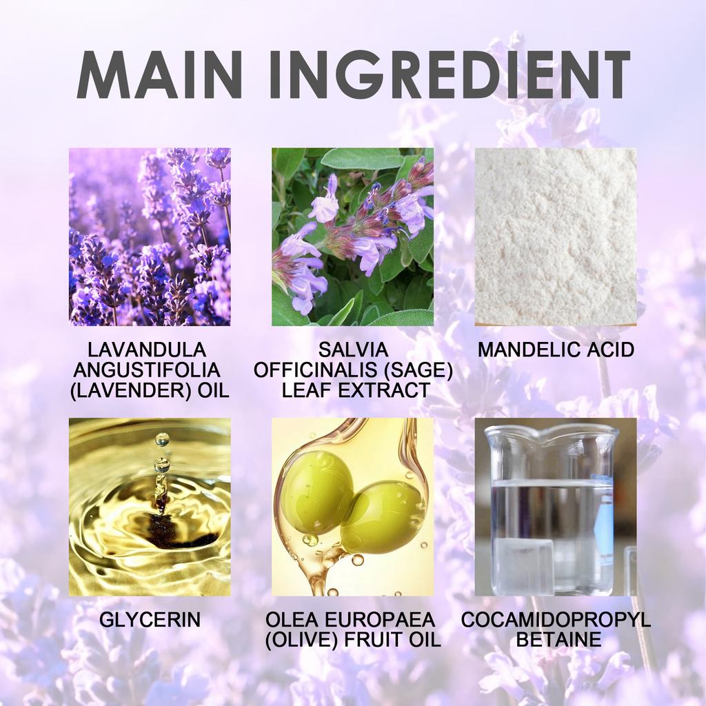 1 pièces Gel douche lavande sauge 100ml pour le nettoyage du corps, rétention de parfum longue durée, Gel douche hydratant et soin de la peau