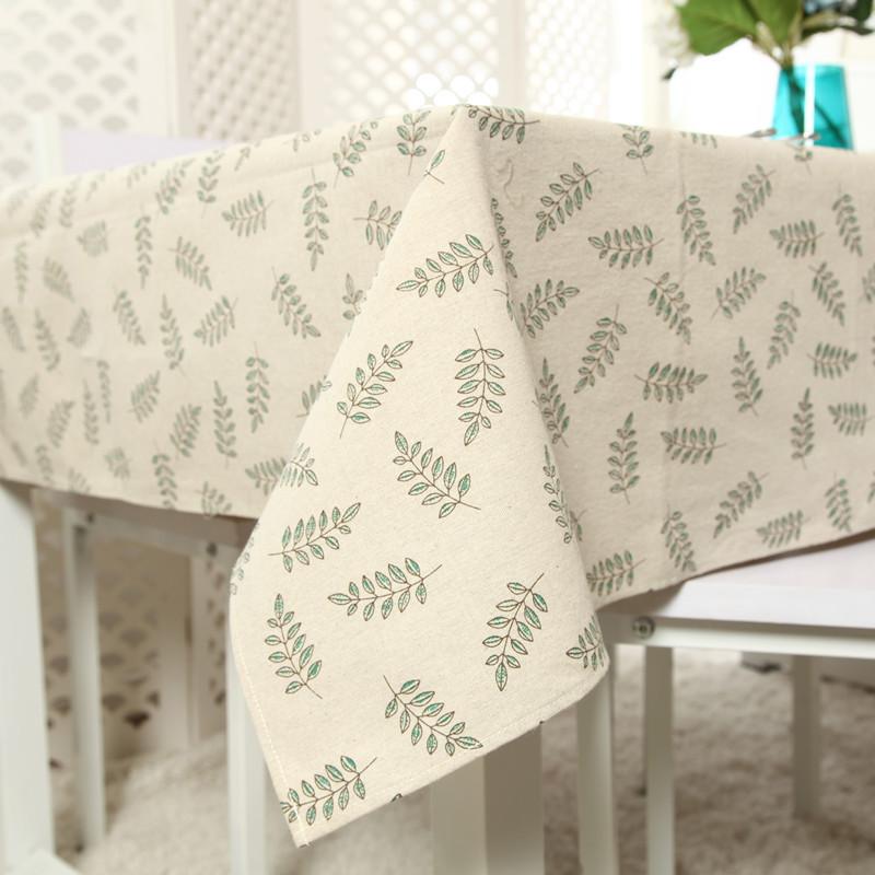 Modern Simple Polyester Cotton Fresh Green Olive Branch Lace Tablecloth Coffee Table Tablecloth Table Cloth Cover Towel