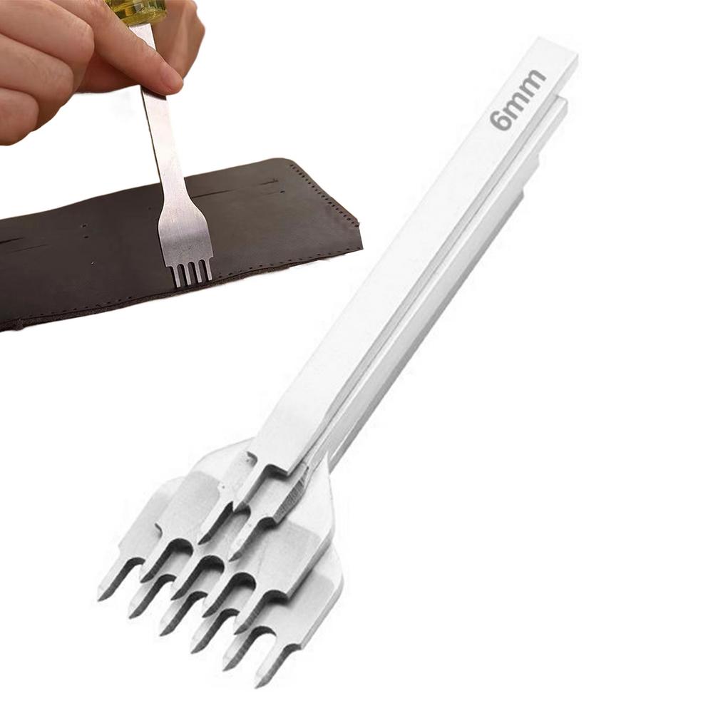 Leather Stitching Chisel Set 4X Lacing Stitching Punch Craft Kits Steel Leathercraft Puncher For Professionals DIYers Beginners
