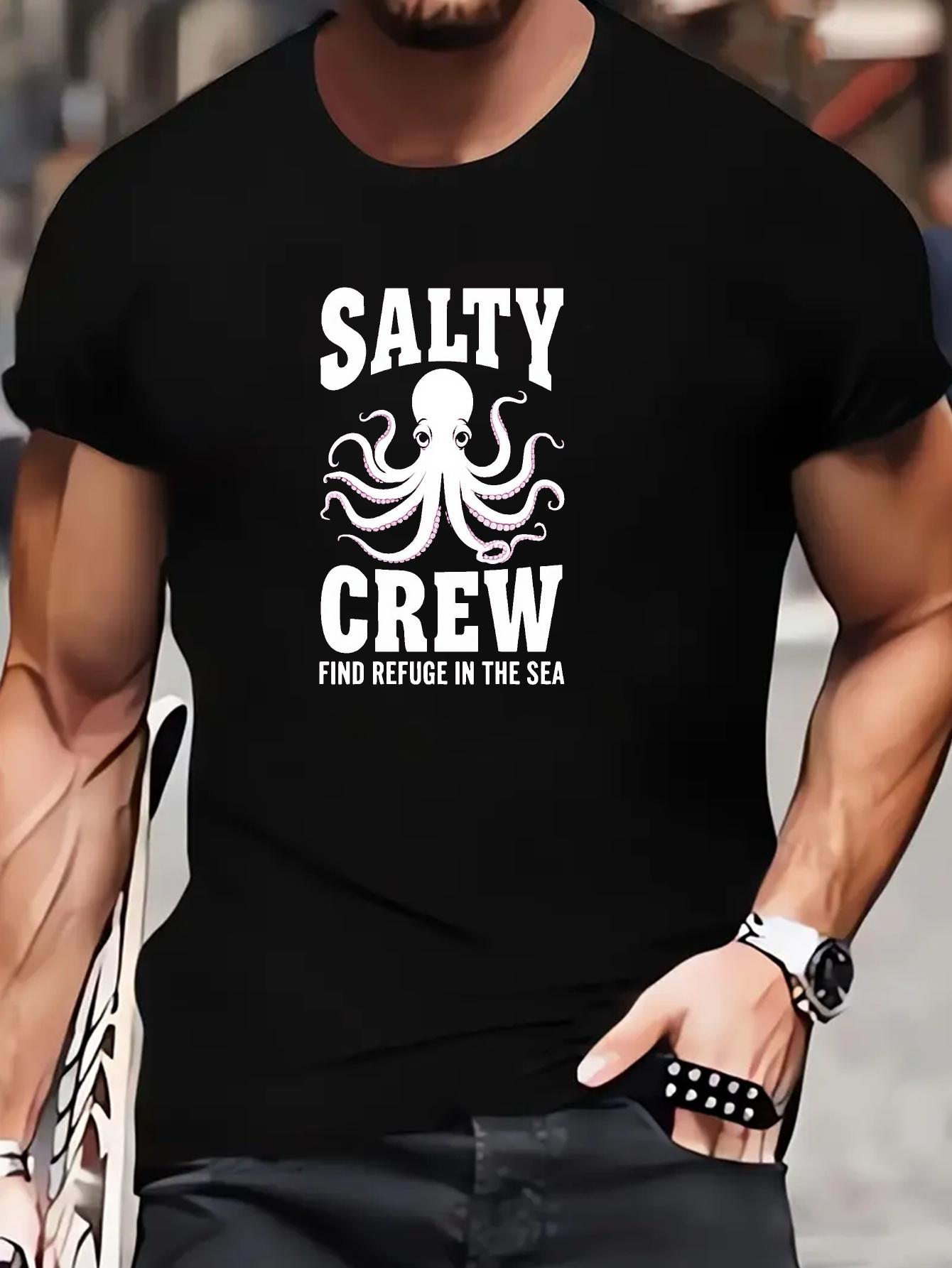 Cotton Blend Graphic T-shirt -  Salty Crew  Octopus Print XXXXL