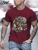 Japanese Harajuku Lotus Koi Print T Shirt Men Fashion AllMatch Streetwear Crewneck Cotton Clothing Unisex Summer Loose TShirts