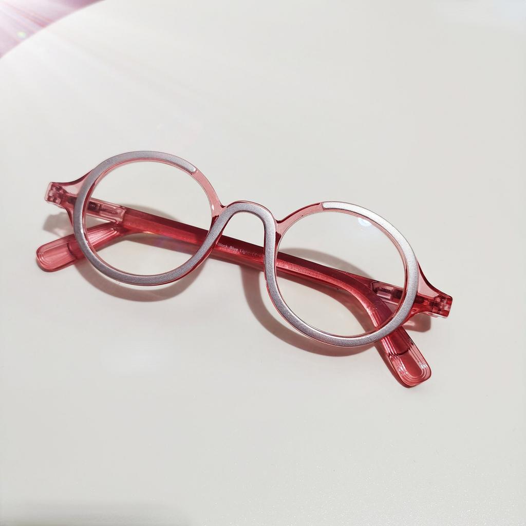 Reading Glasses Women Small Round Frame Vintage Blue Light Farsighted Eyewear 0 to +4 0 with Free Cloth