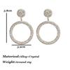 Fashion Shining Circle  Earrings Precision Inlay Gold  Color Color Rhinestone Earrings For Women Wedding Party Jewelry