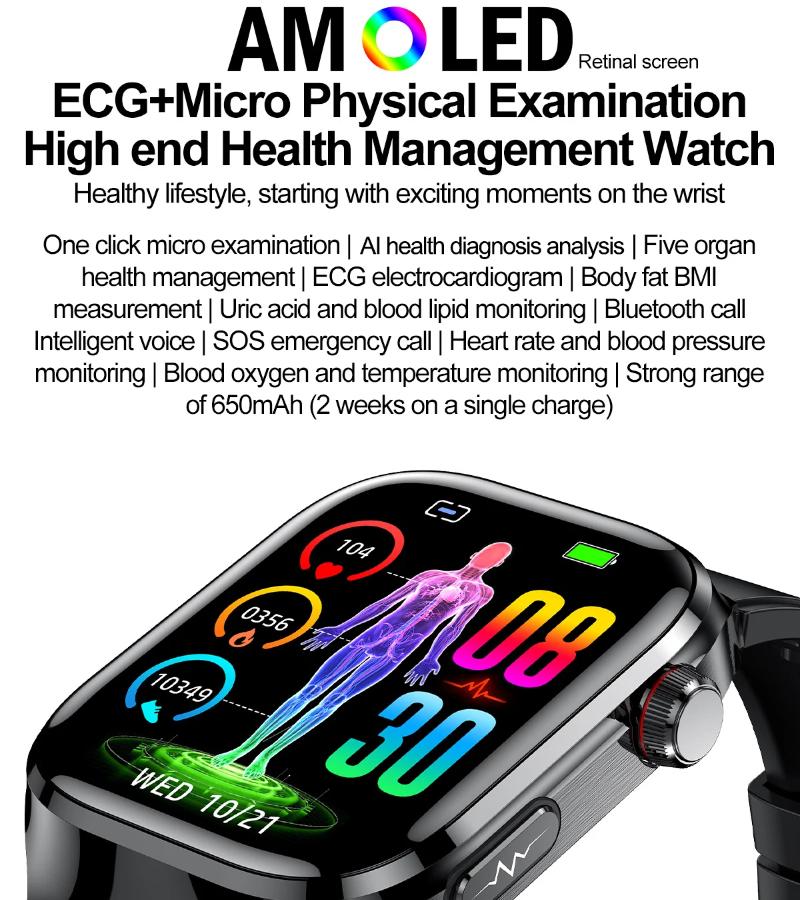 2025 Neue Mikro-Körperliche Untersuchung Fünf Organe Gesundheit Smartwatch Blutdruck Harnsäure Körperfett Uhren Bluetooth Anruf Smartwatch