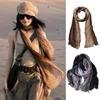 Ethnic Style Cotton And Linen Scarf Women's Tie Dye Long Pleated Gradient Shawl Vintage Scarf Fashion Shoulder Wrap Neck