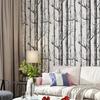 Birch Wood Grain Self-Adhesive Wallpaper 17.7x393.7in Waterproof Removable Contact Paper for Living Room Bedroom Kitchen Decor