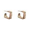 Geometric Crystal Design 925 Sterling Silver Earrings for Women