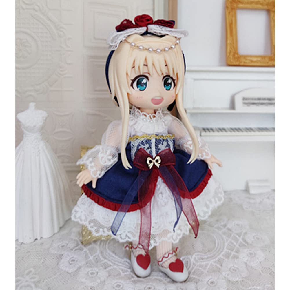 Rakulifey Vêtements Obitsu 11, robe une pièce, ensemble de tenue taille OB11, vêtements Lolita, fournitures corps Obitsu 11cm, vêtements poupée Obitsu 11cm, ensemble 3 pièces