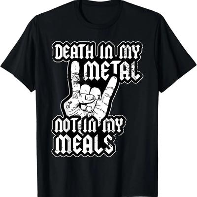 Tričko Death In My Metal, ne My Meals s vegetariánským veganským death metalem