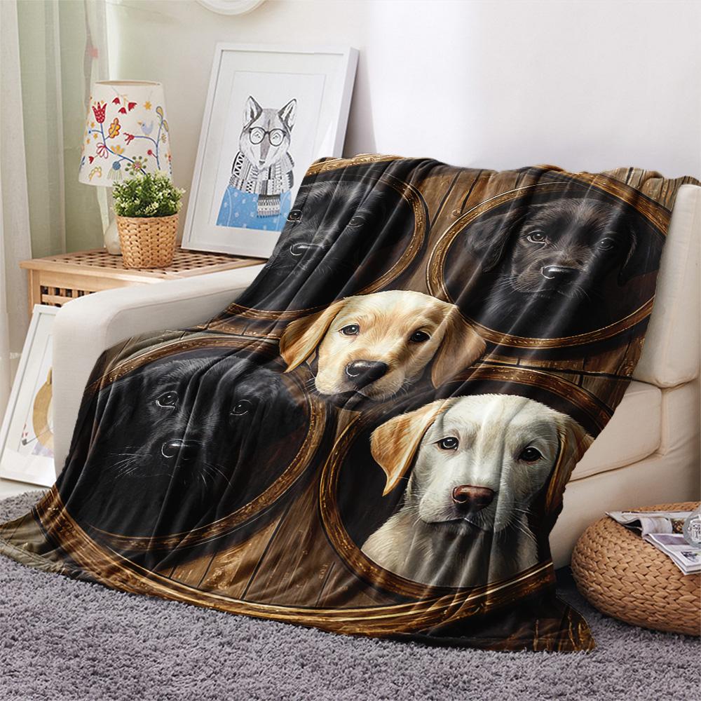 Dog Print Flannel Blanket, High Quality Comfortable for All Seasons, Home Decor, Warmth and Comfort, Perfect for Christmas Gifts