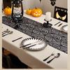 Halloween Black Lace Polyester Tablecloth for Party Decorations Fabric Easy To Cleaning Foldable Designs