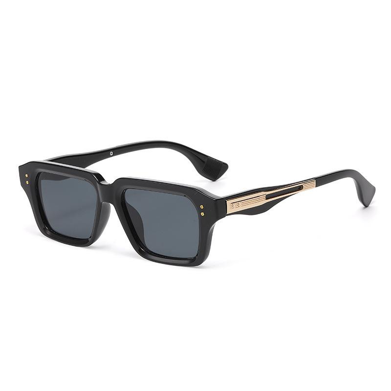 New European and American square sunglasses men's personalized sunscreen sunglasses fashion commuter rice nail sunglasses
