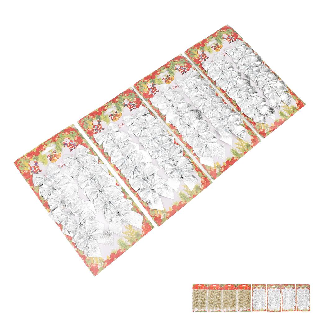 48pcs Xmas Tree Bow Decoration Miniature Xmas Tree Bow Ornament Hanging Xmas Garland Bows For Home P