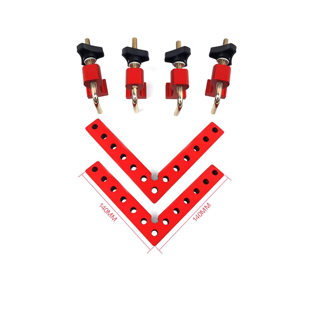 CarAngels Aluminum Complete Square Set, Corner Clamp Kit, L-Shaped, 90 Degree Square, Woodworking Fixing and Clamping Tool (140x140mm)