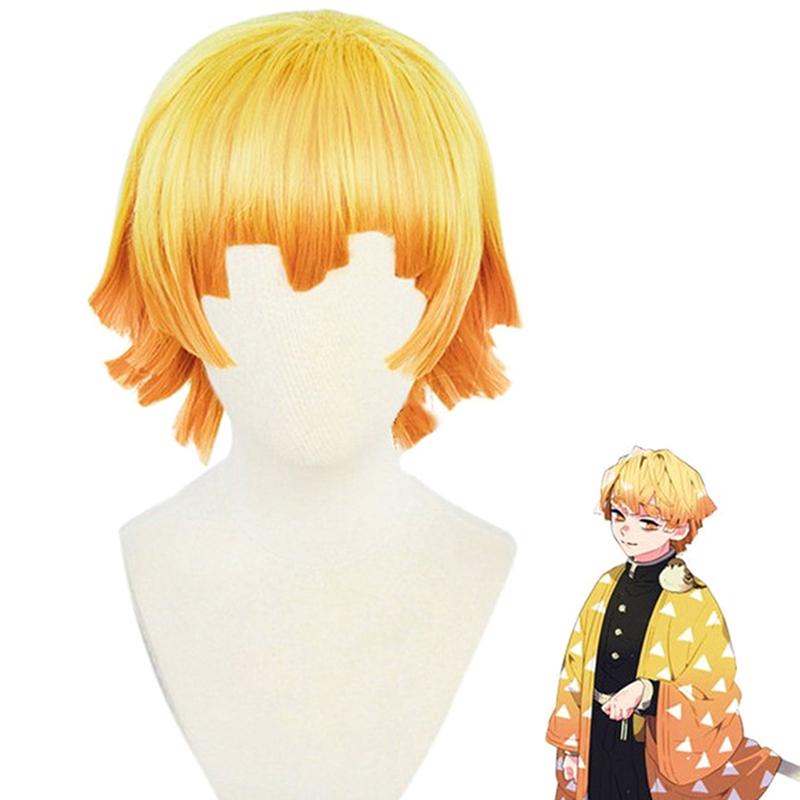 Demon Slayer Agatsuma Zenitsu Kamado Nezuko Wigs Kimetsu No Yaiba Cosplay Wigs