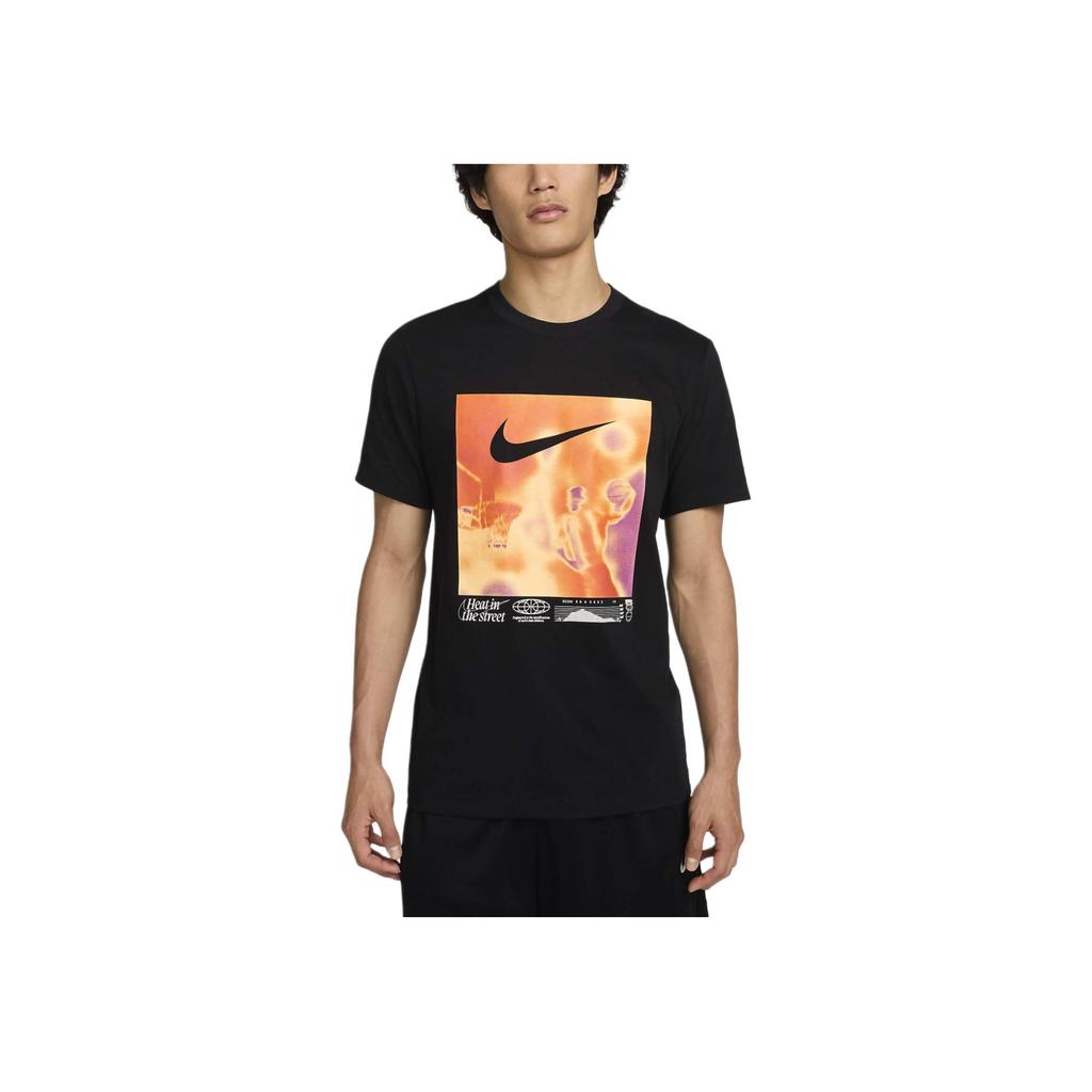Nike Dri-FIT Logo Print Crew Neck T-Shirt Men Tops Black FJ2335-010